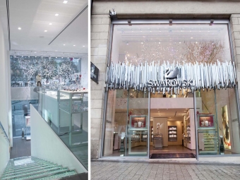 Création d’une boutique de bijouterie SWAROVSKI aux Champs-Elysées, Paris